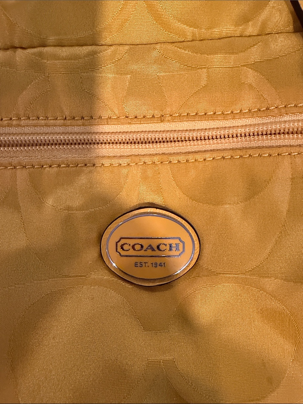 Coach Yellow Signature Jacquard Crossbody Bag - Picture 2 of 5